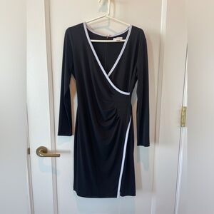 Calvin Klein blank faux wrap dress